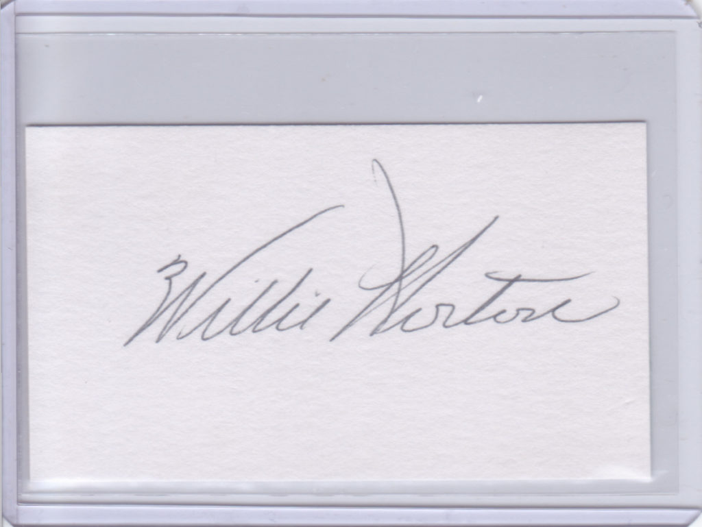 Willie Horton Cut Autograph