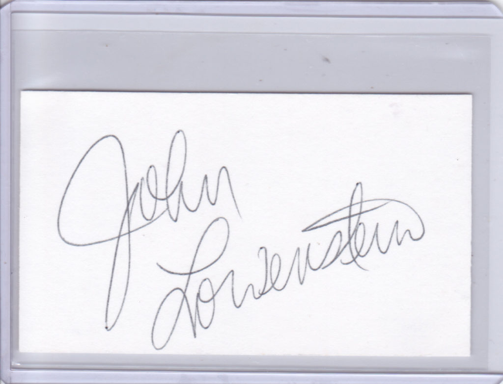 John Lowenstein Cut Autograph