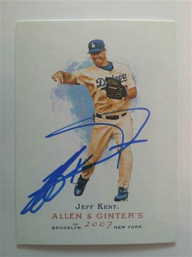 Jeff Kent signed 2007 Allen and Ginter