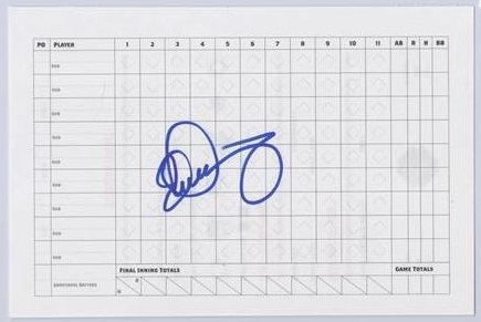 Evan Longoria signed scorecard