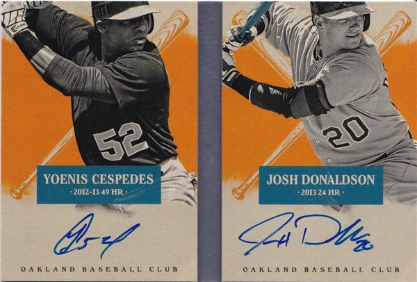 2014 Panini America's Pastime Baseball Josh Donaldson, Yoenis Cespedes