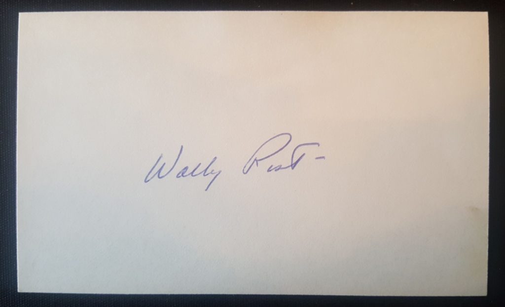Wally Post signed index card