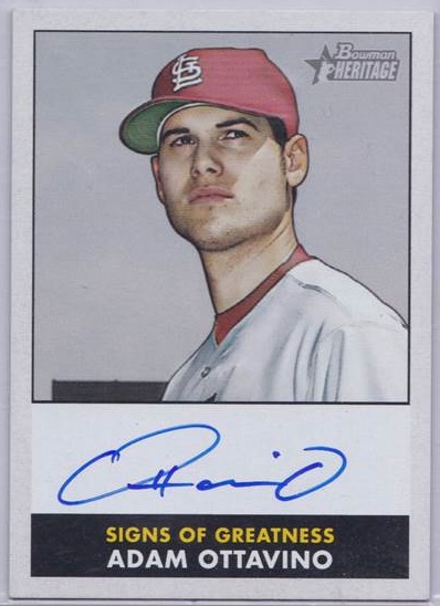 Adam Ottavino autographed baseball card (St Louis Cardinals) 2010